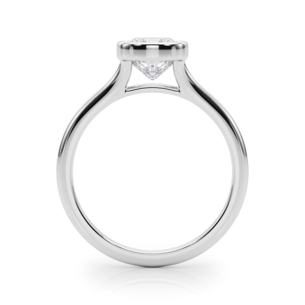 Bezel Set Cushion Solitaire Engagement Ring
