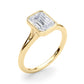 Bezel Set Emerald Cut Solitaire Engagement RIng