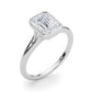 Bezel Set Emerald Cut Solitaire Engagement RIng