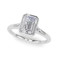 Bezel Set Emerald Cut Solitaire Engagement RIng