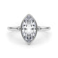 Bezel Set Marquise Solitaire Engagement Ring