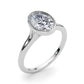 Bezel Set Oval Solitaire Engagement Ring