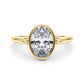 Bezel Set Oval Solitaire Engagement Ring
