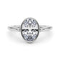 Bezel Set Oval Solitaire Engagement Ring