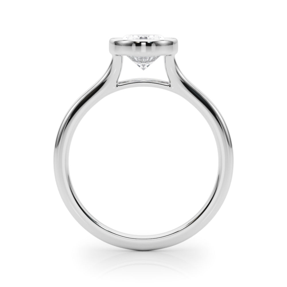 Bezel Set Oval Solitaire Engagement Ring