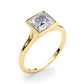 Bezel Set Princess Cut Solitaire Engagement Ring