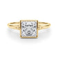 Bezel Set Princess Cut Solitaire Engagement Ring