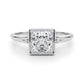 Bezel Set Princess Cut Solitaire Engagement Ring