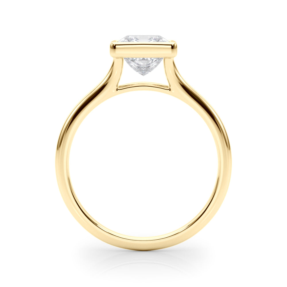 Bezel Set Princess Cut Solitaire Engagement Ring