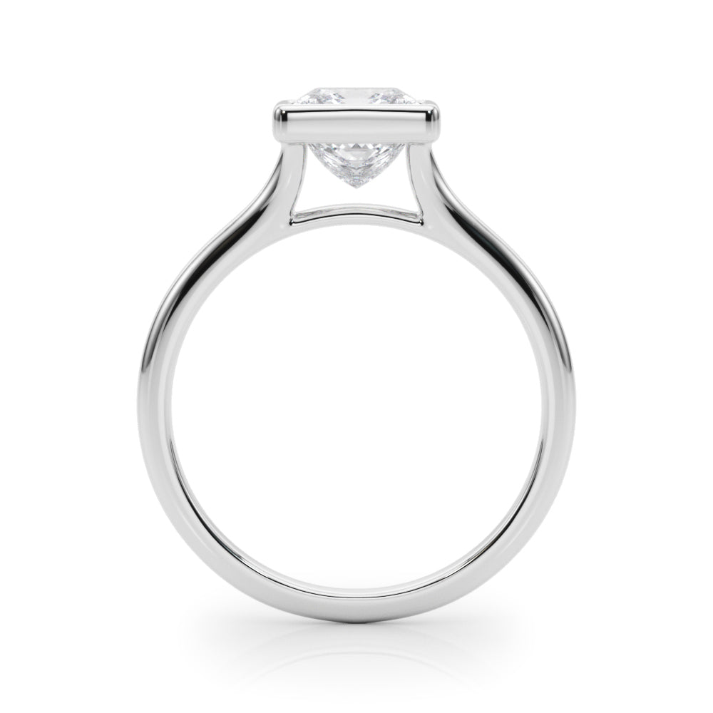 Bezel Set Princess Cut Solitaire Engagement Ring