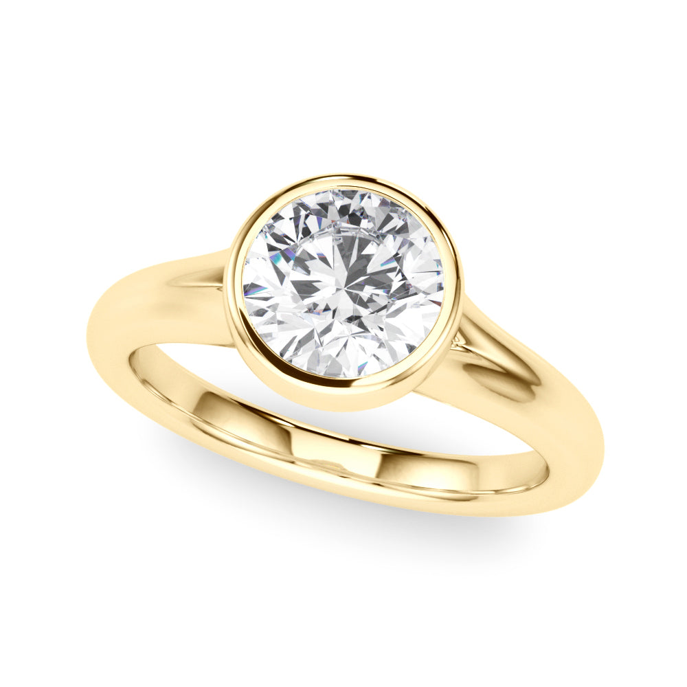 Round Bezel Set Solitaire Engagement Ring