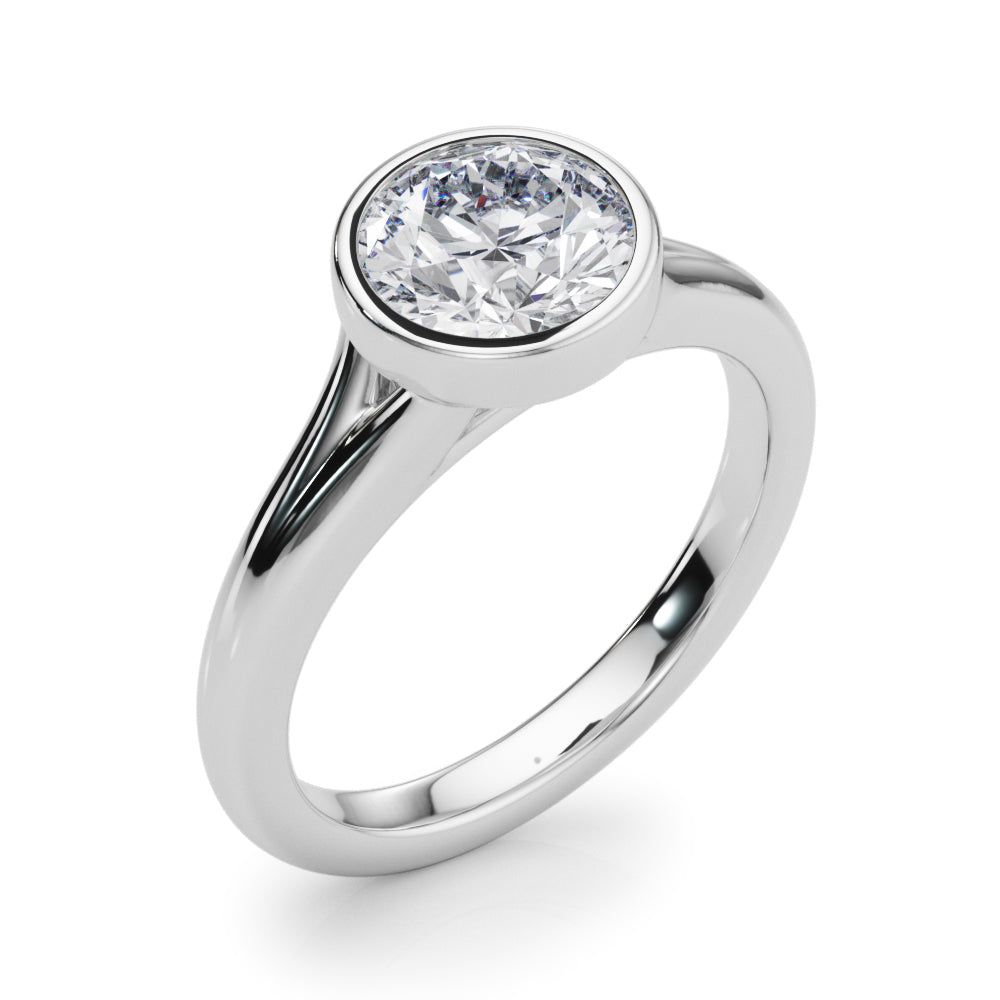 Round Bezel Set Solitaire Engagement Ring