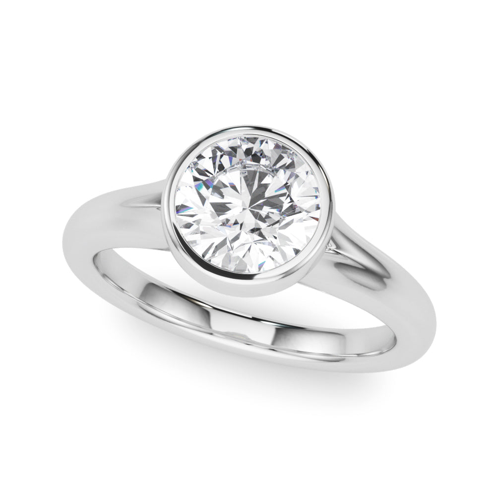 Round Bezel Set Solitaire Engagement Ring