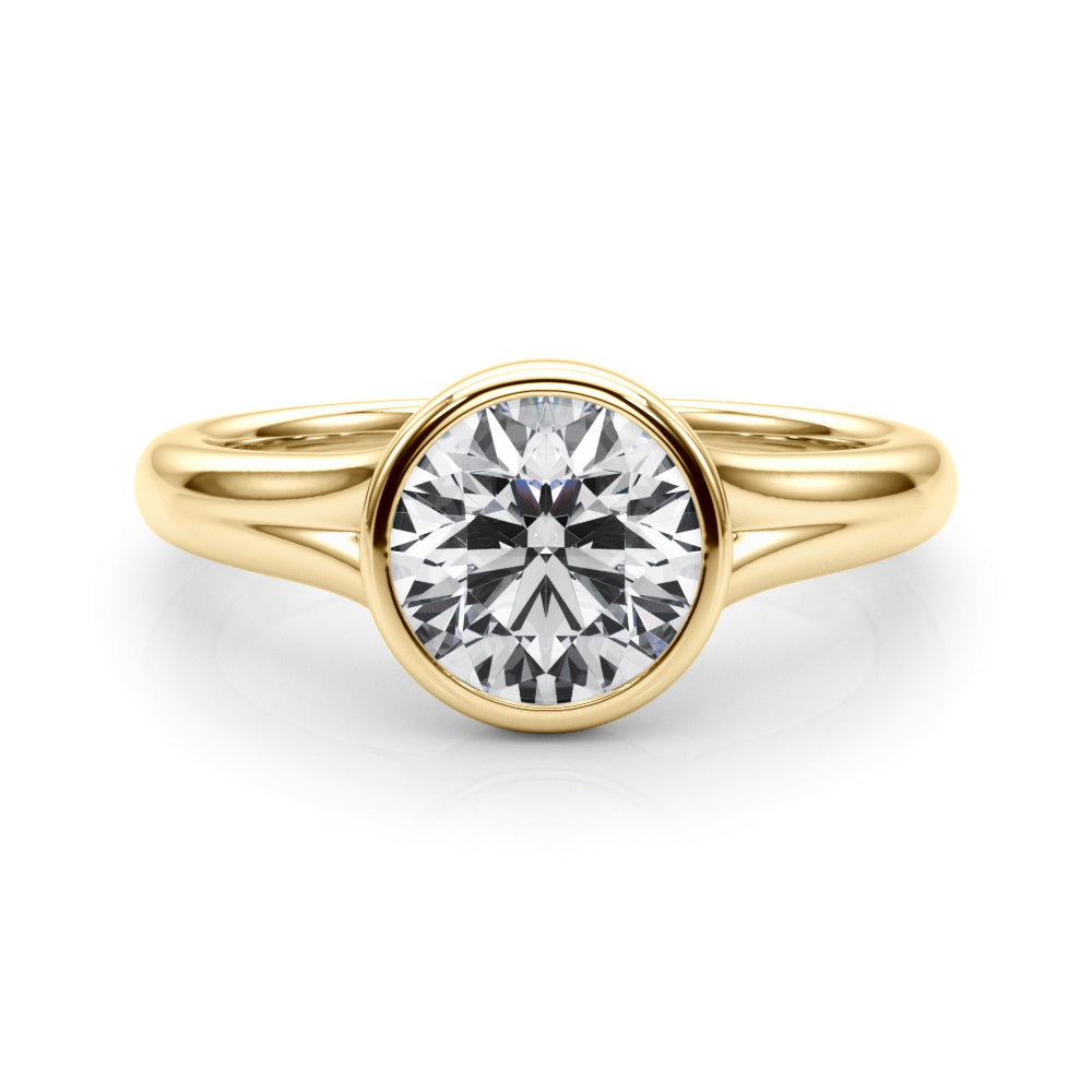 Round Bezel Set Solitaire Engagement Ring