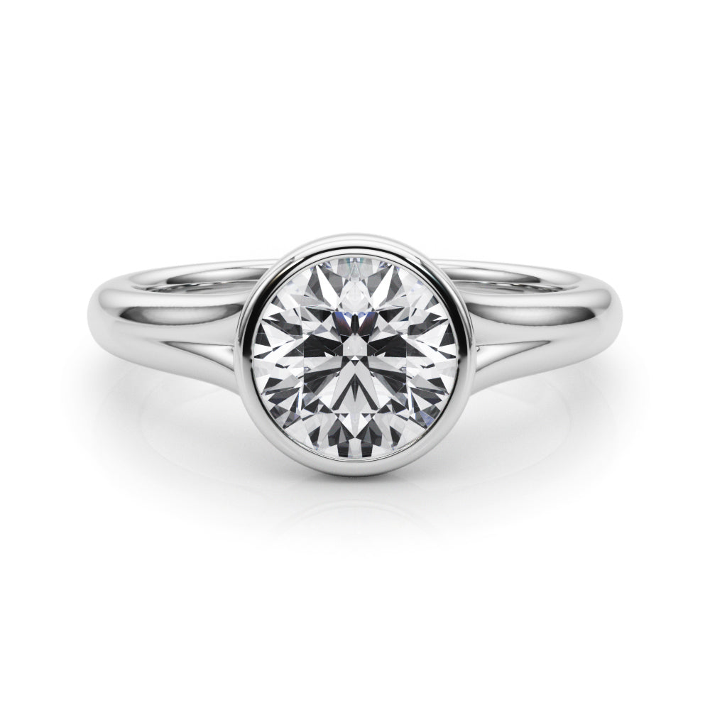 Round Bezel Set Solitaire Engagement Ring