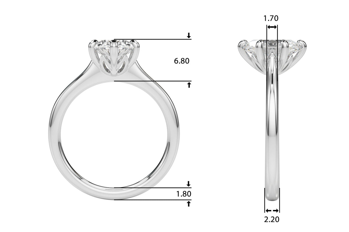 6-Prong Oval Solitaire Engagement Ring