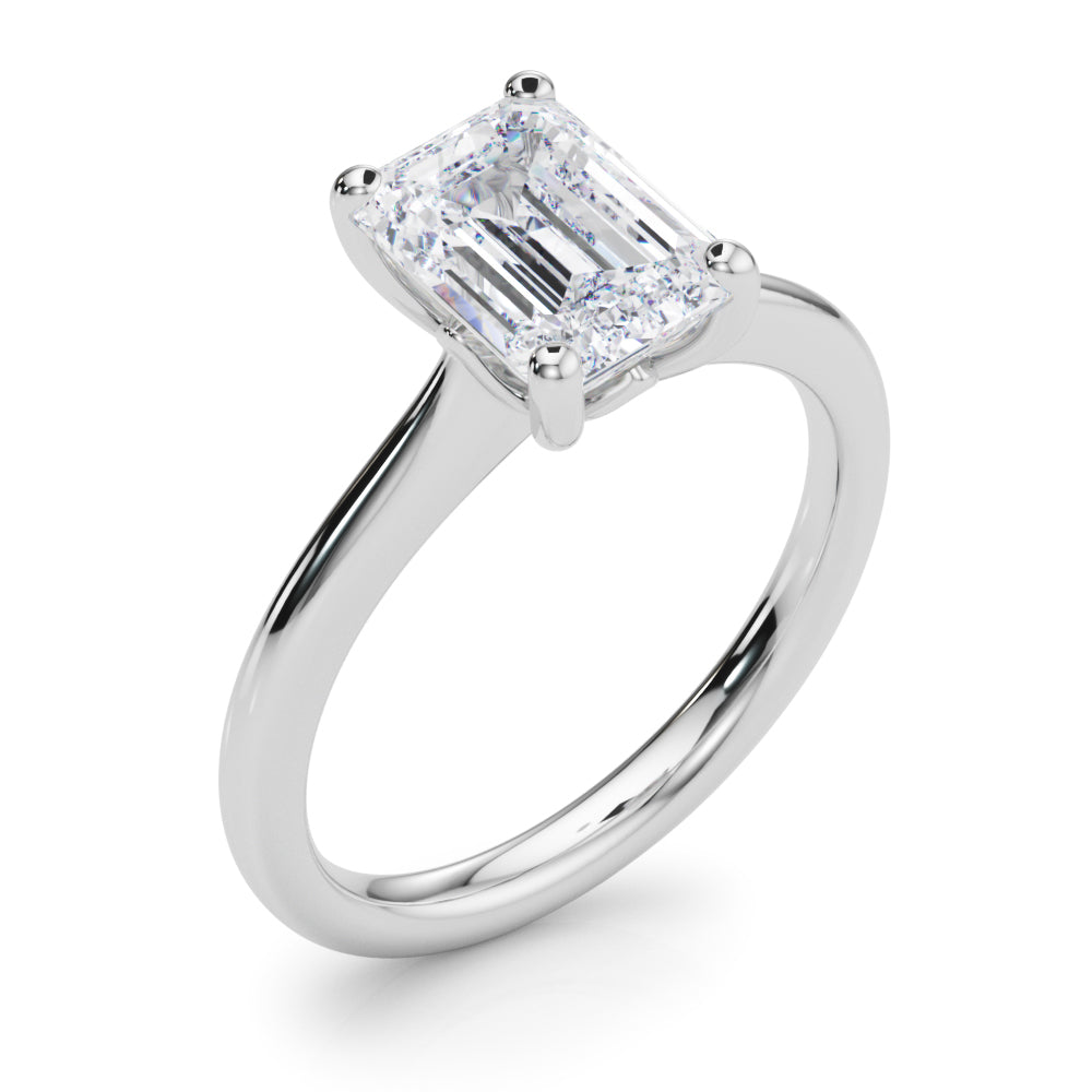 Solitaire Emerald Cut Engagement Ring