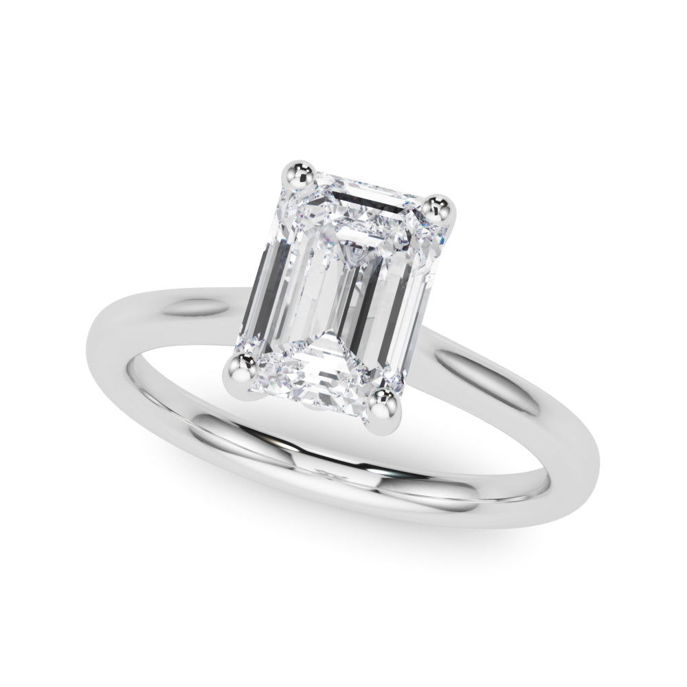 Solitaire Emerald Cut Engagement Ring
