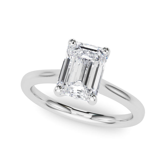 Solitaire Emerald Cut Engagement Ring
