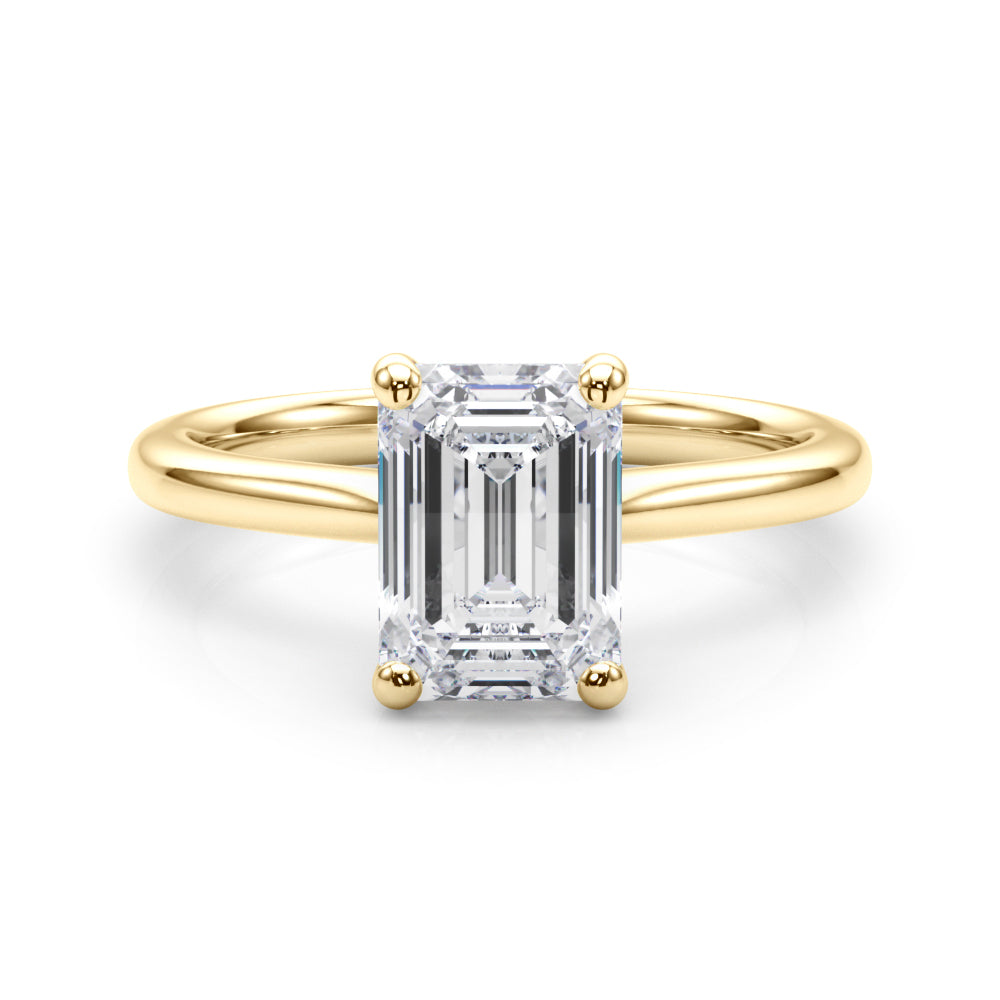 Solitaire Emerald Cut Engagement Ring