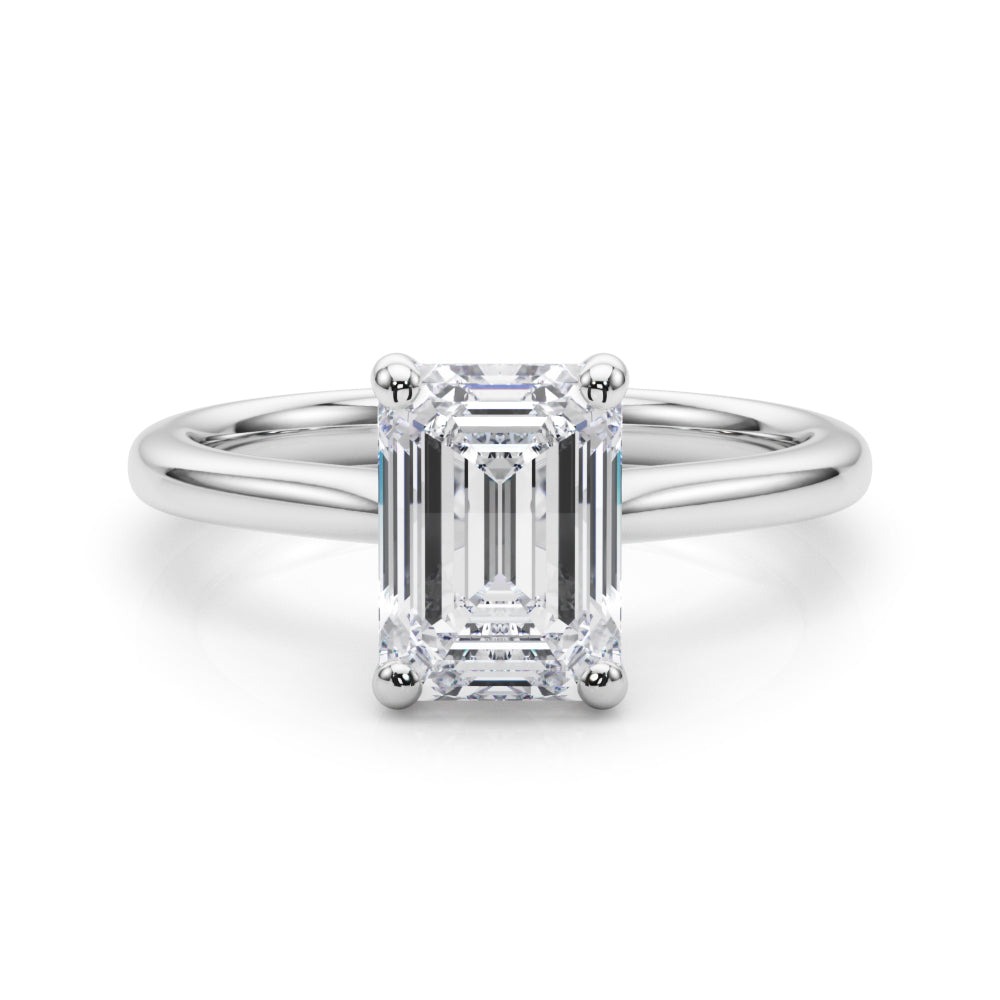 Solitaire Emerald Cut Engagement Ring