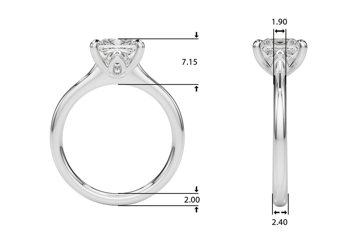 Solitaire Princess Cut Engagement Ring