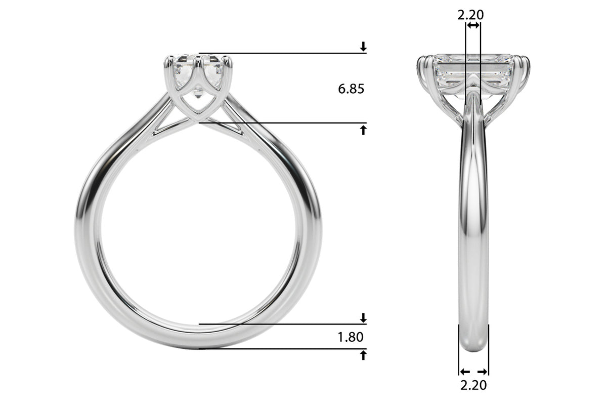 6-Prong Solitaire Emerald Cut Engagement Ring
