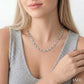 1/4 Ctw Bold Open Window Octagonal Shape D-Link Round Cut Diamond Paperclip Necklace in Sterling Silver