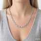 1/4 Ctw Bold Open Window Octagonal Shape D-Link Round Cut Diamond Paperclip Necklace in Sterling Silver