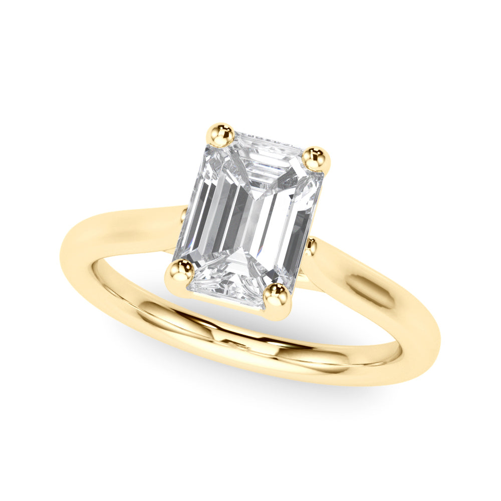 Solitaire Emerald Cut Engagement Ring