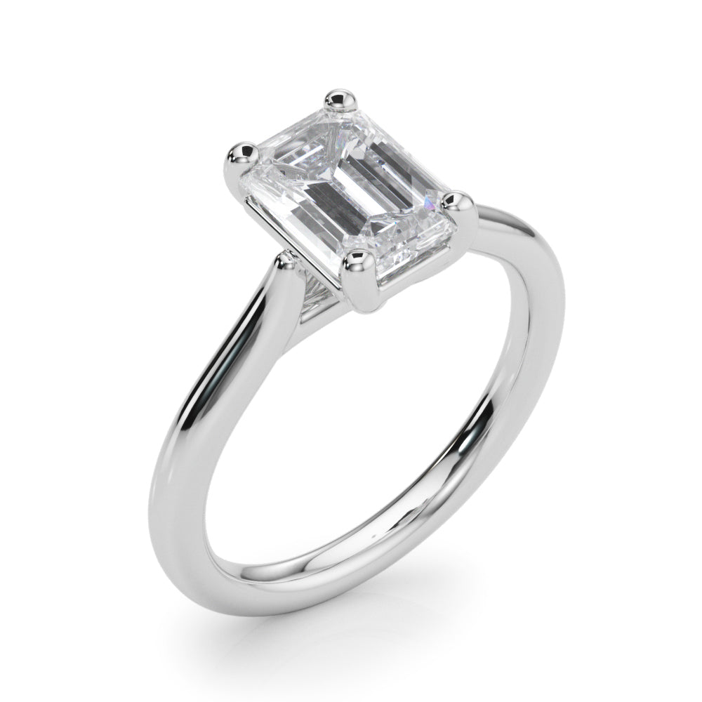 Solitaire Emerald Cut Engagement Ring