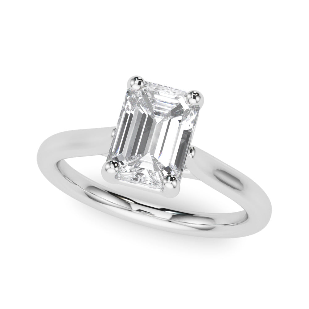 Solitaire Emerald Cut Engagement Ring