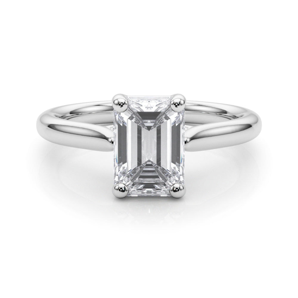 Solitaire Emerald Cut Engagement Ring