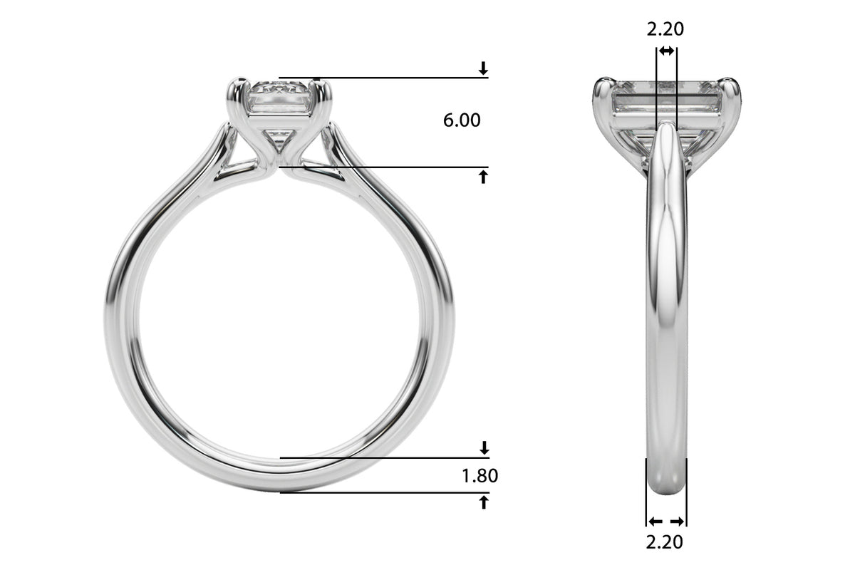 Solitaire Emerald Cut Engagement Ring