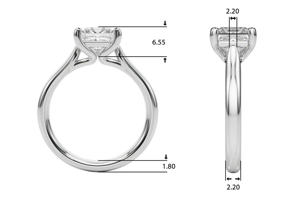 Solitaire Princess Cut Engagement Ring