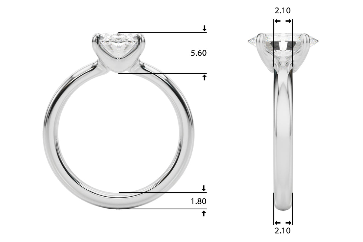 Solitaire Oval Engagement Ring