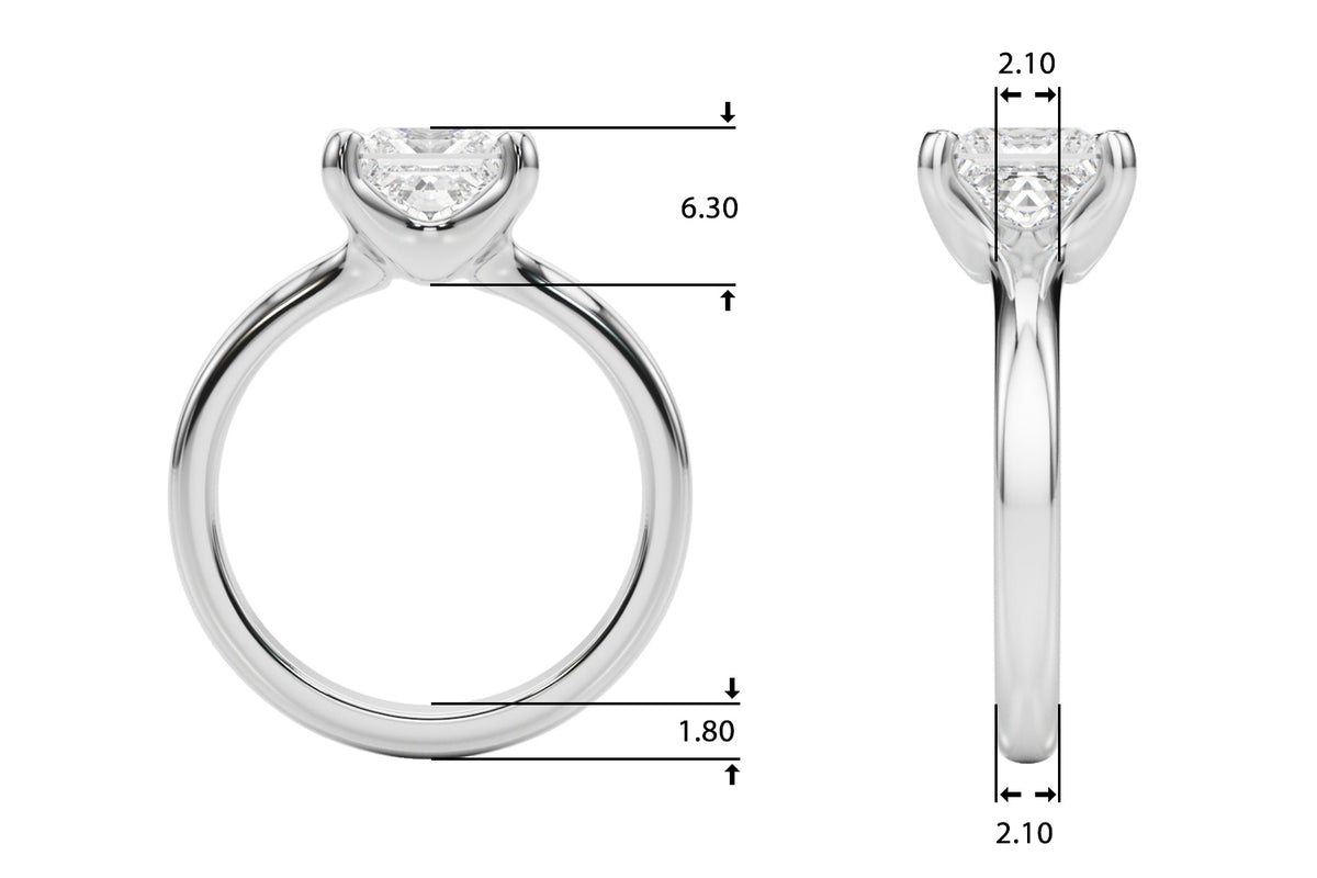 Solitaire Princess Cut Engagement Ring