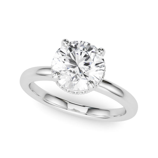 Double Hidden Halo Round Engagement Ring