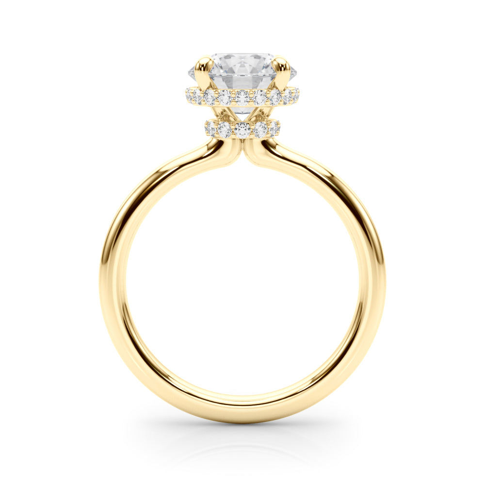 Double Hidden Halo Round Engagement Ring