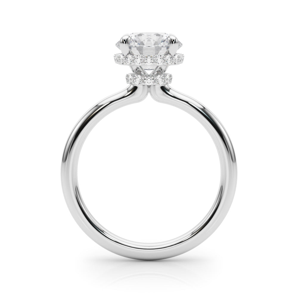 Double Hidden Halo Round Engagement Ring