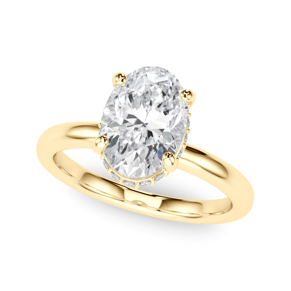 Double Hidden Halo Oval Engagement Ring