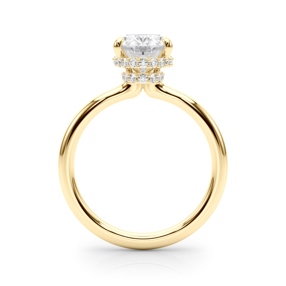 Double Hidden Halo Oval Engagement Ring