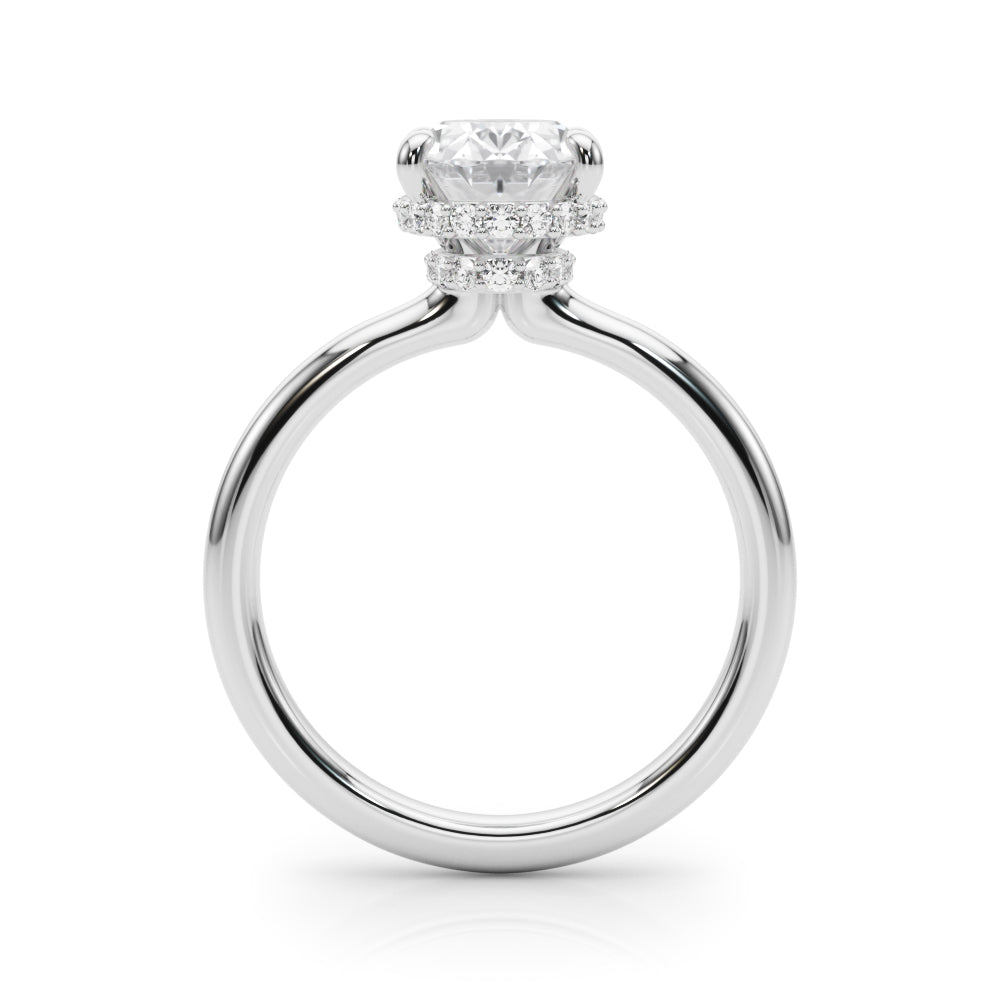 Double Hidden Halo Oval Engagement Ring