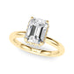 Double Hidden Halo Emerald Cut Engagement Ring