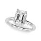 Double Hidden Halo Emerald Cut Engagement Ring