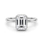Double Hidden Halo Emerald Cut Engagement Ring