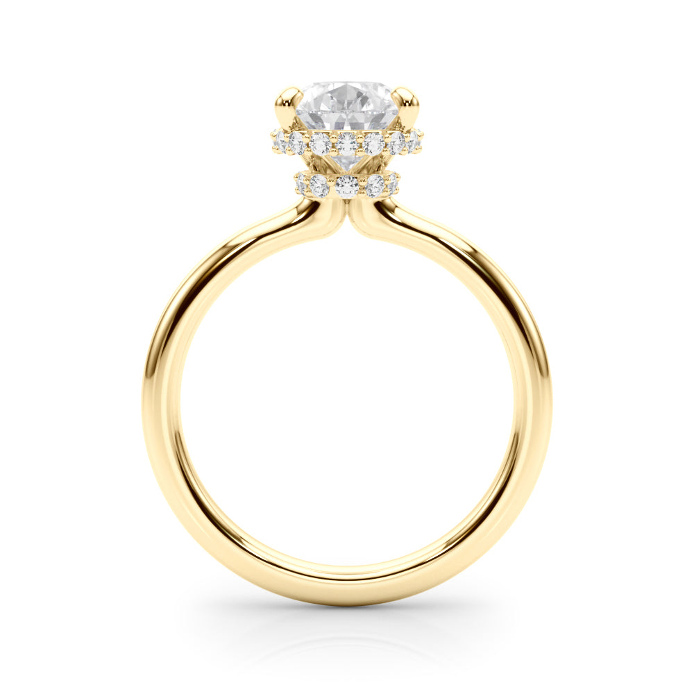 Double Hidden Halo Pear Engagement Ring