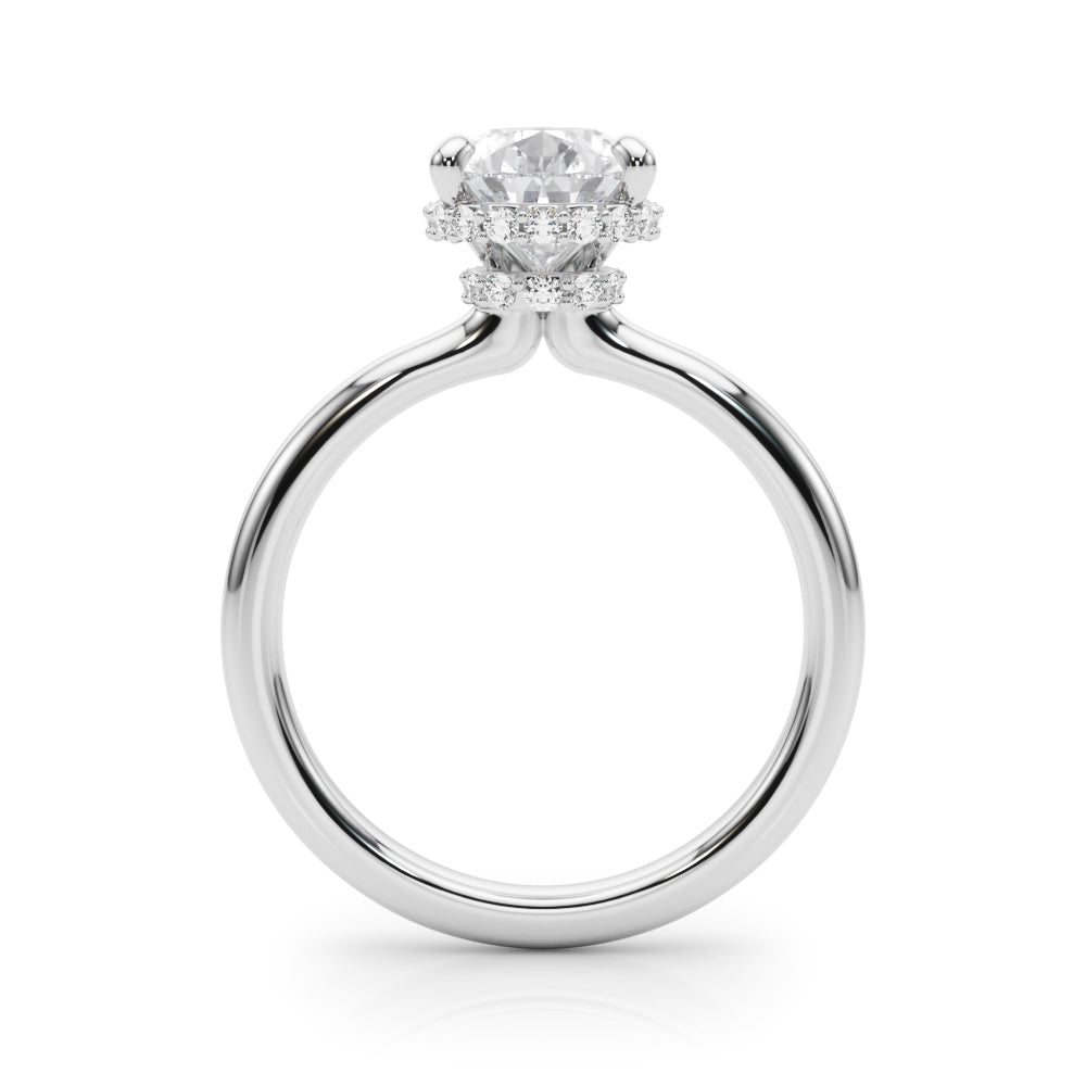 Double Hidden Halo Pear Engagement Ring