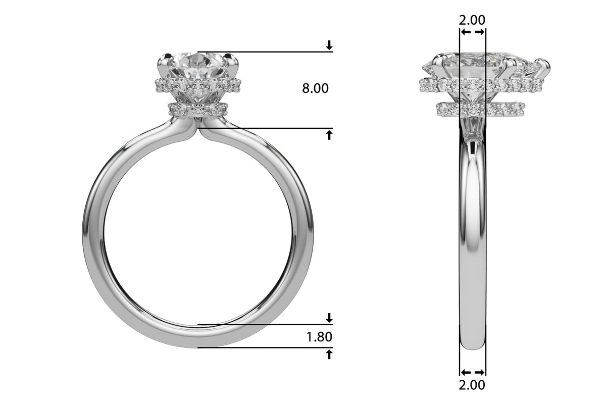 Double Hidden Halo Pear Engagement Ring