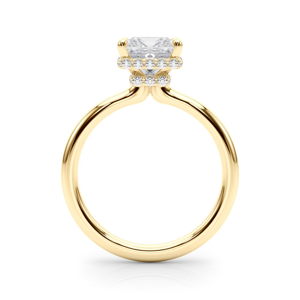 Double Hidden Halo Princess Cut Engagement Ring